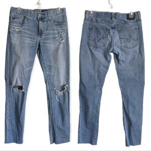 AG Adriano Goldschmied Women’s Nolan Ankle Distressed Cropped Jeans Size 26R